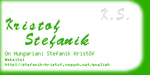 kristof stefanik business card